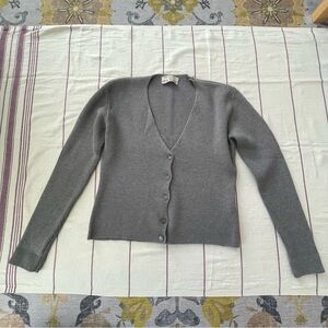 Alberto Biani Made in Italy 100% Laine Wool Gray Cardigan xs flaw heavyweight